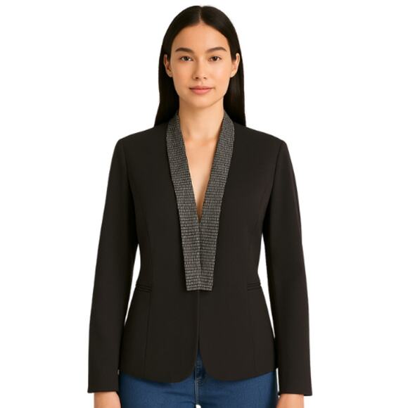 Sophie Rue Jackets & Blazers - Sophie Rue Gray Graphite Beaded Lapel Blazer NWT Size Medium